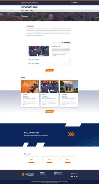 Department landing page mockup