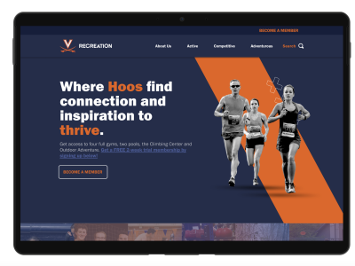 UVA Rec website on Surface Pro